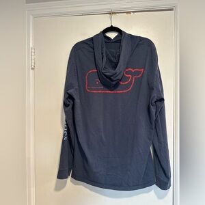 Vineyard Vines Sz: XL Gray Long Sleeve American Flag Whale Logo Top w/Pocket.